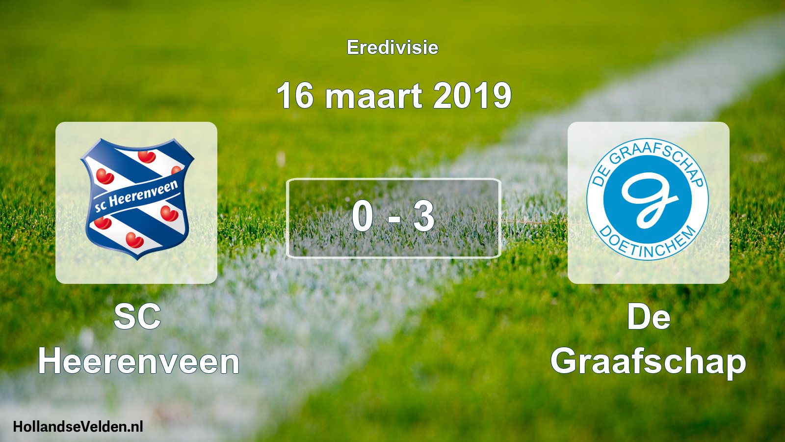 Total number of matches played: SC Heerenveen - De Graafschap 0 - 3 (16 March 2019)