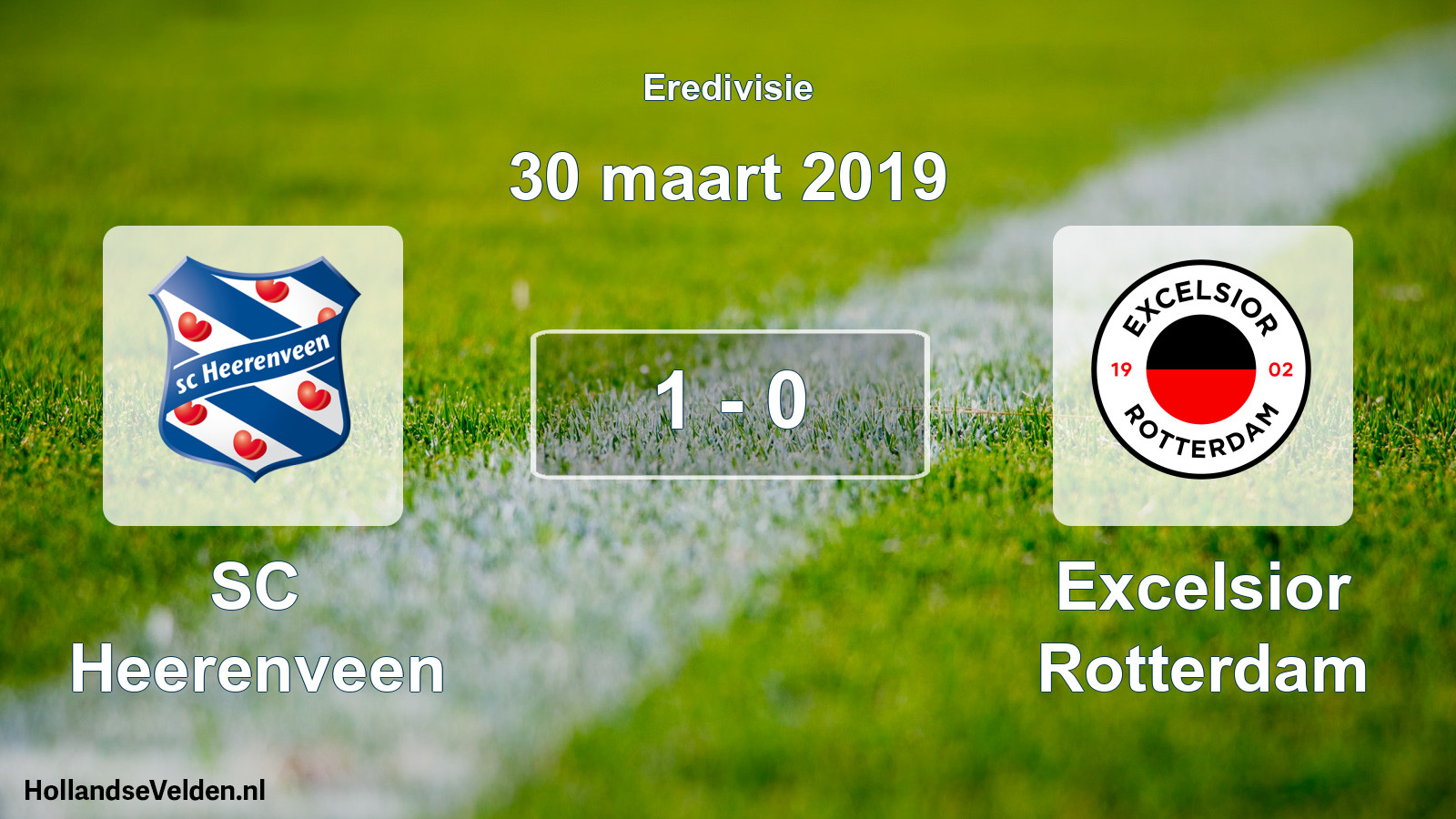 Total number of matches played: SC Heerenveen - Excelsior Rotterdam 1 - 0 (30 March 2019)