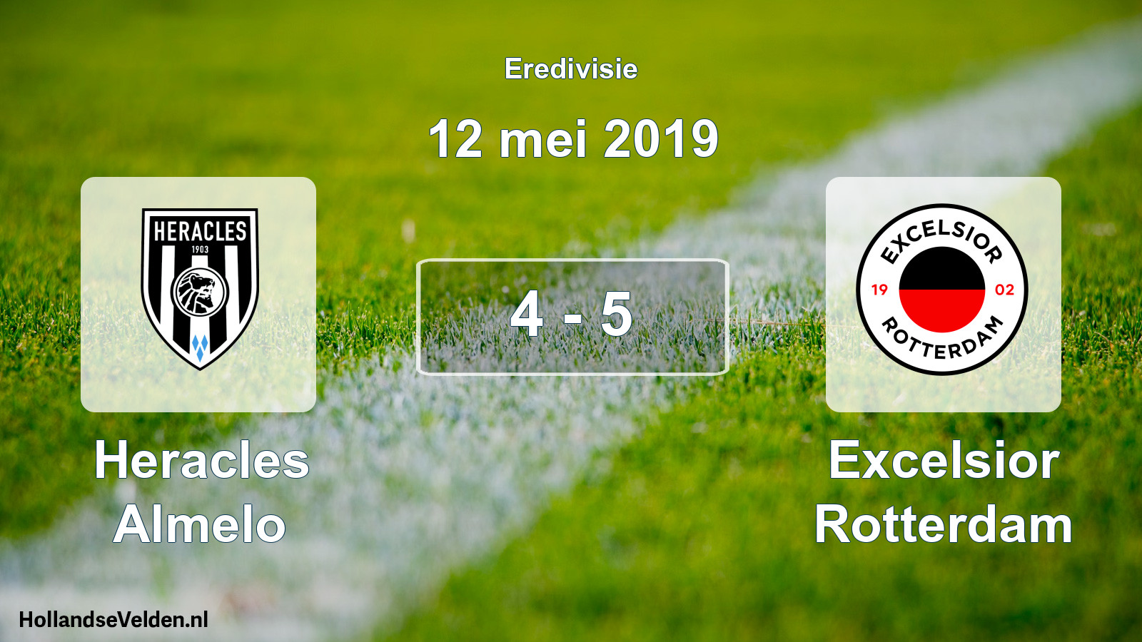 Total number of matches played: Heracles Almelo - Excelsior Rotterdam 4 - 5 (12 May 2019)