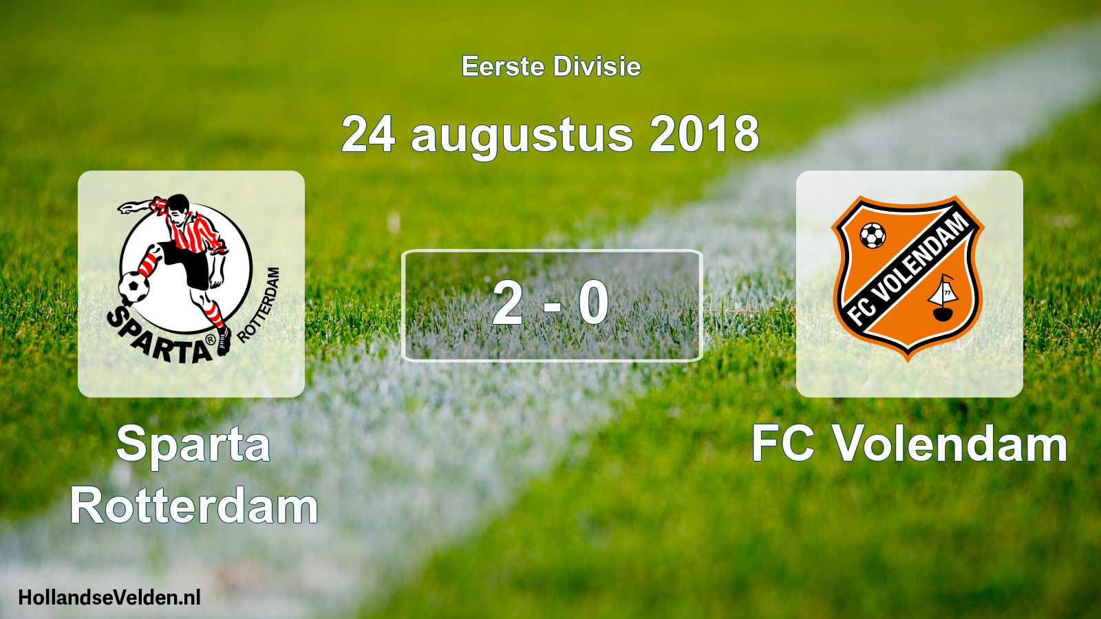 Total number of matches played: Sparta Rotterdam - FC Volendam 2 - 0 (24 August 2018)