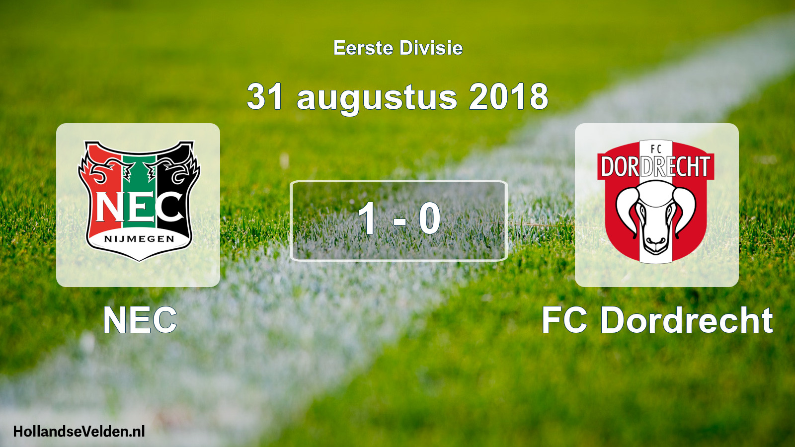Total number of matches played: NEC - FC Dordrecht 1 - 0 (31 August 2018)