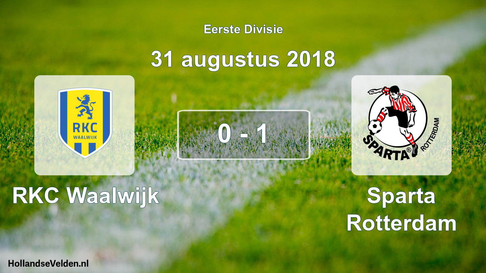 Total number of matches played: RKC Waalwijk - Sparta Rotterdam 0 - 1 (31 August 2018)