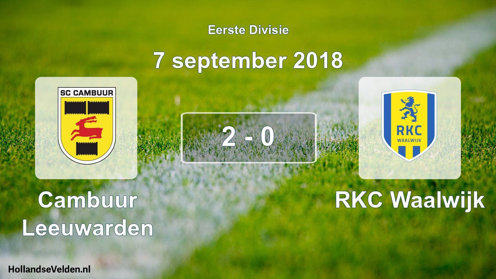 Total number of matches played: Cambuur Leeuwarden - RKC Waalwijk 2 - 0 (7 September 2018)