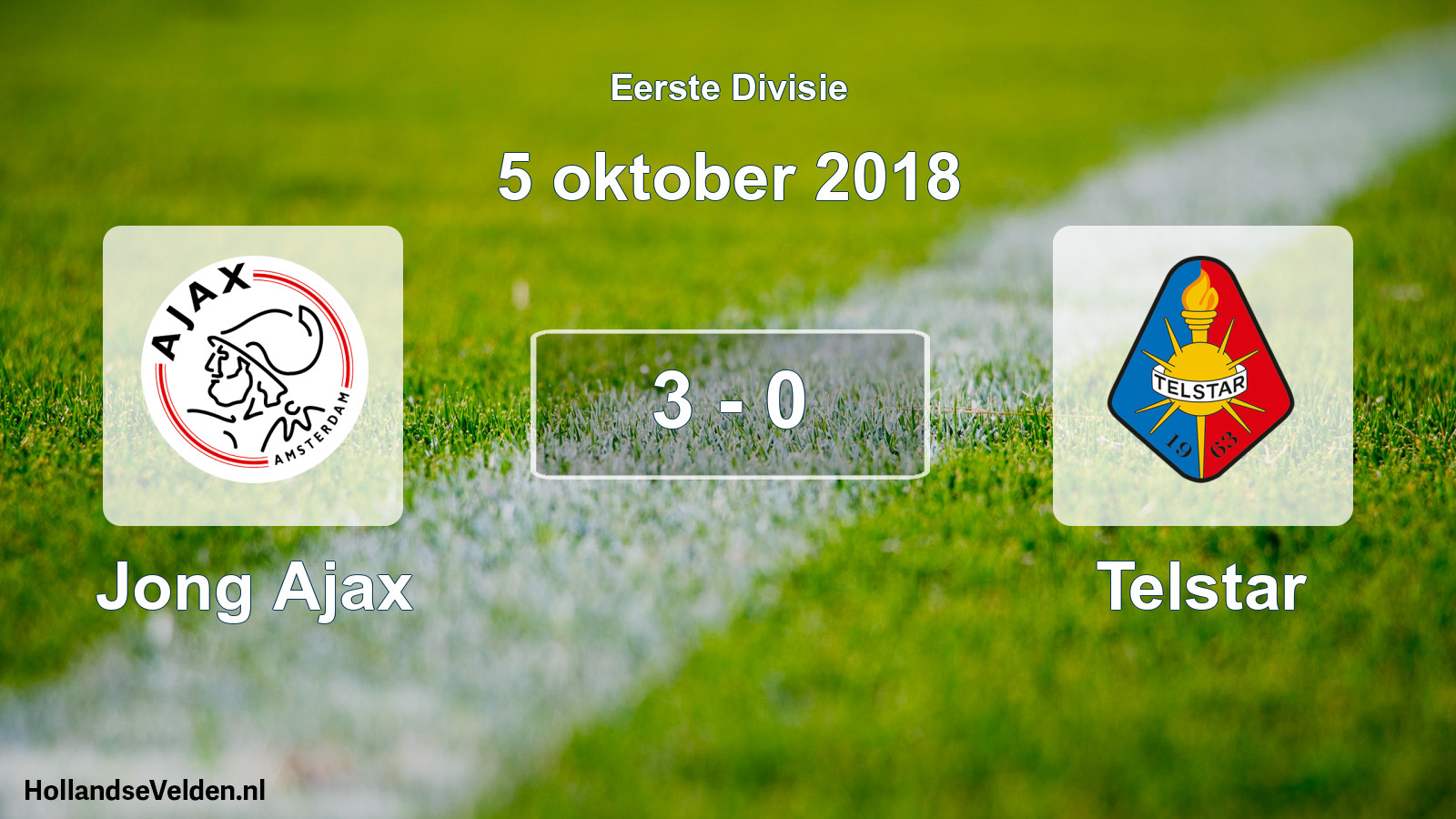 Total number of matches played: Jong Ajax - Telstar 3 - 0 (5 October 2018)