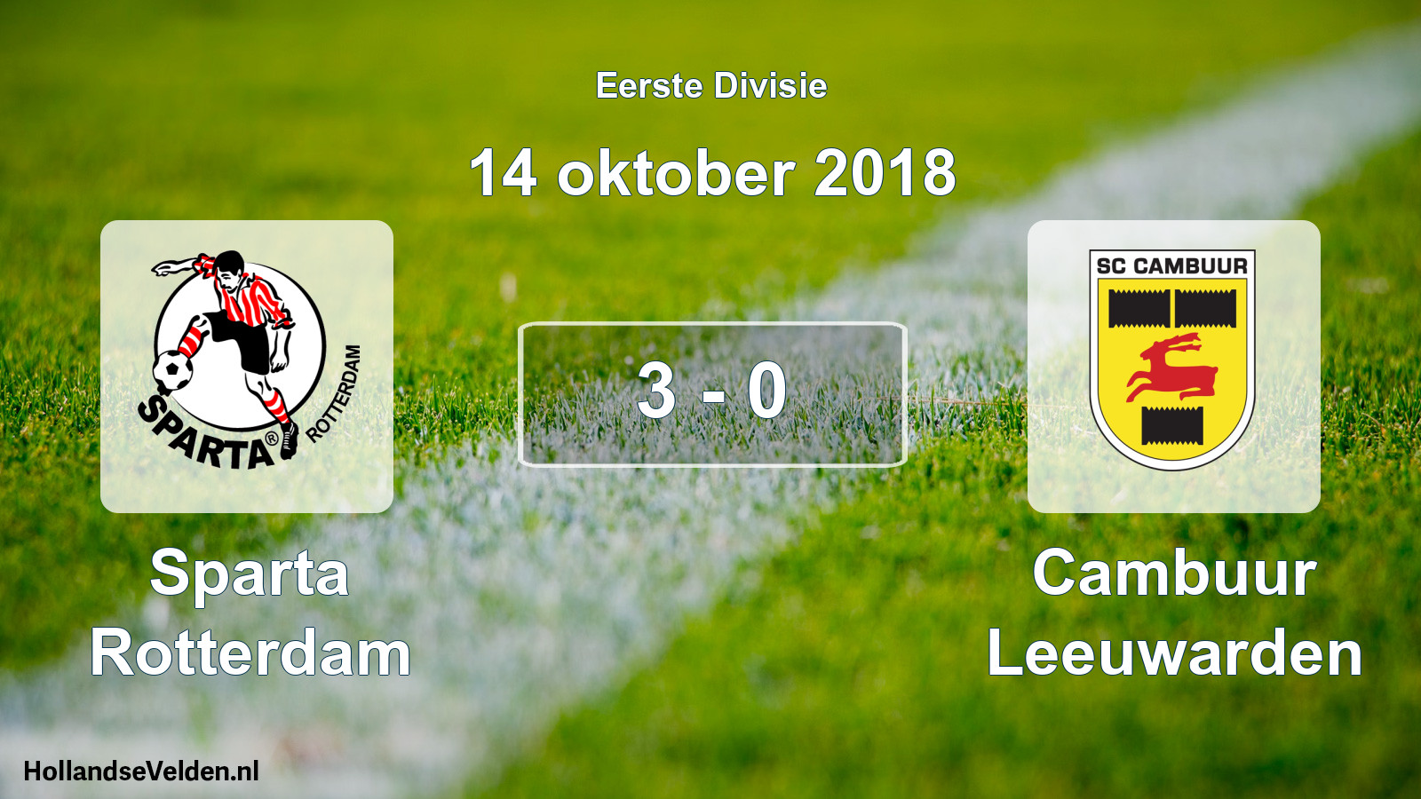 Total number of matches played: Sparta Rotterdam - Cambuur Leeuwarden 3 - 0 (14 October 2018)