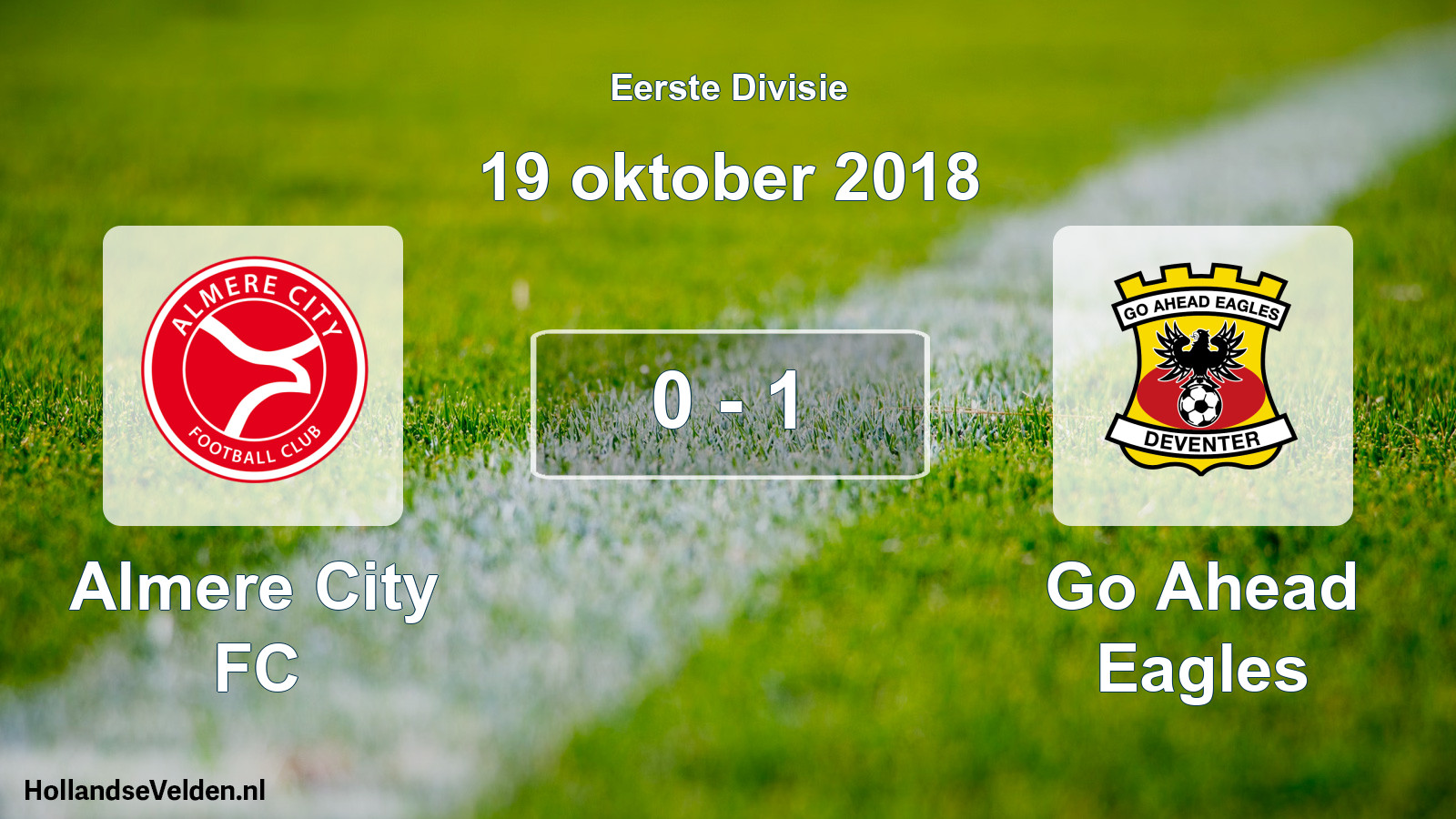 Total number of matches played: Almere City FC - Go Ahead Eagles 0 - 1 (19 October 2018)