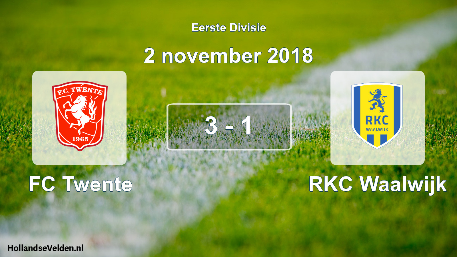 Total number of matches played: FC Twente - RKC Waalwijk 3 - 1 (2 November 2018)