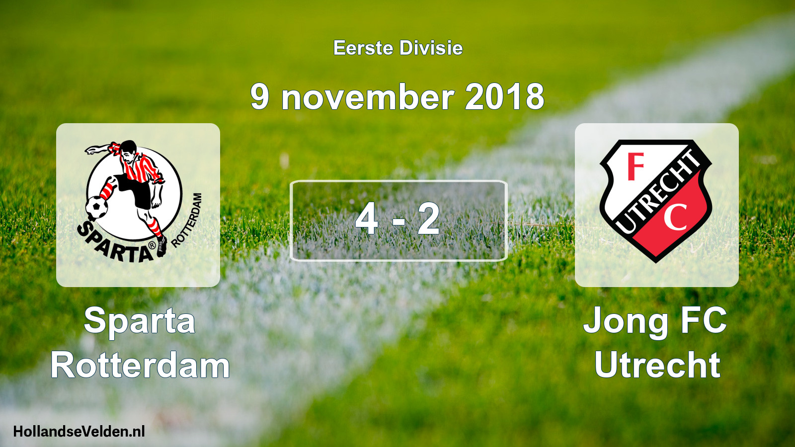 Total number of matches played: Sparta Rotterdam - Jong FC Utrecht 4 - 2 (9 November 2018)