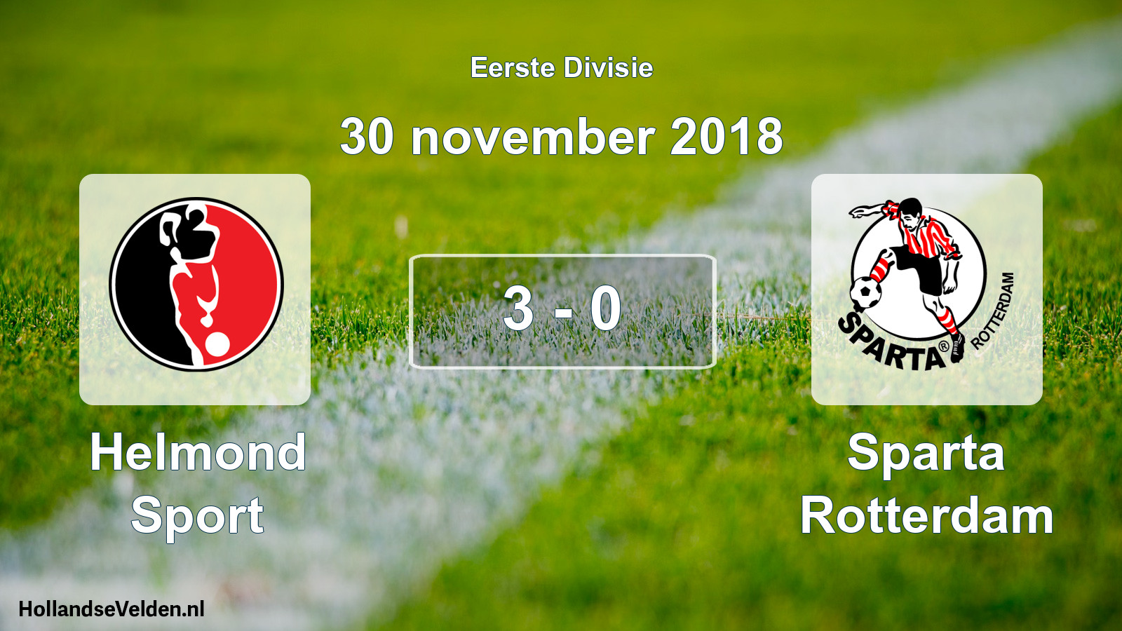 Total number of matches played: Helmond Sport - Sparta Rotterdam 3 - 0 (30 November 2018)