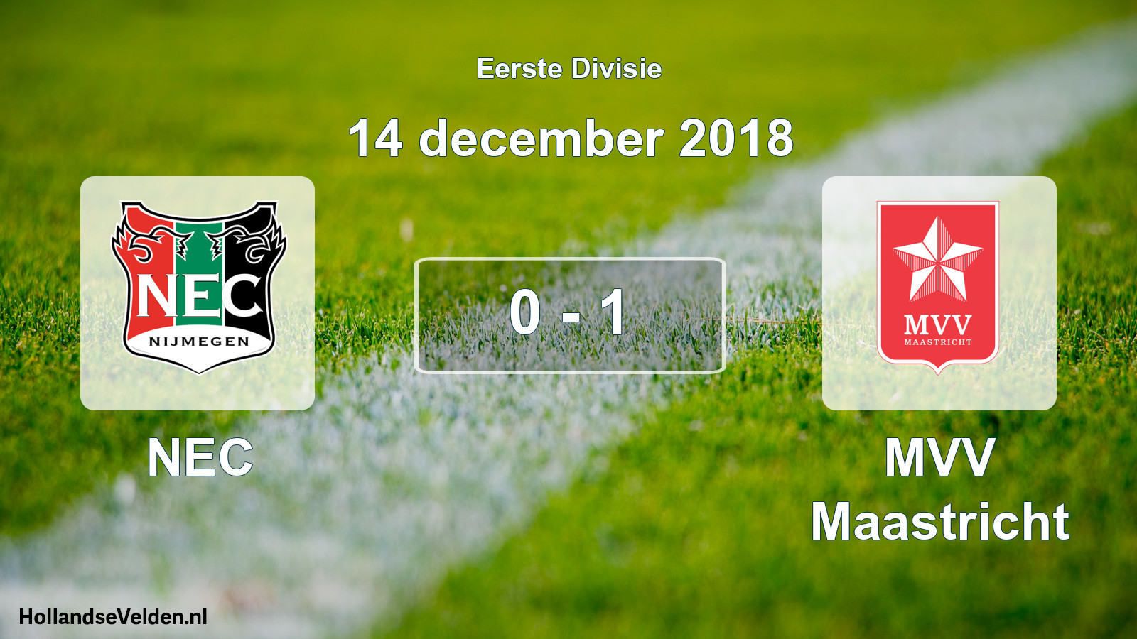 Total number of matches played: NEC - MVV Maastricht 0 - 1 (14 December 2018)