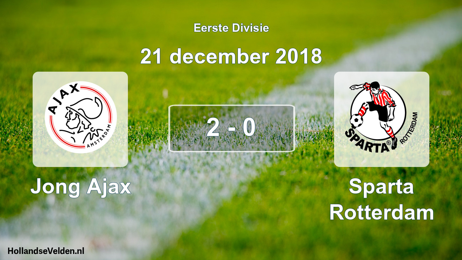 Total number of matches played: Jong Ajax - Sparta Rotterdam 2 - 0 (21 December 2018)