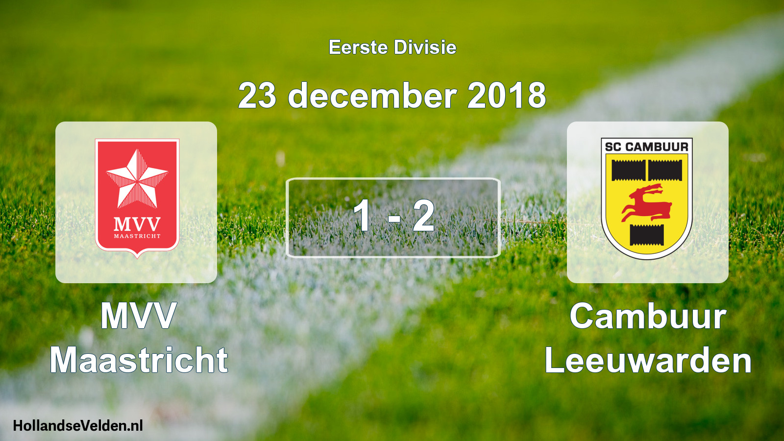 Total number of matches played: MVV Maastricht - Cambuur Leeuwarden 1 - 2 (23 December 2018)