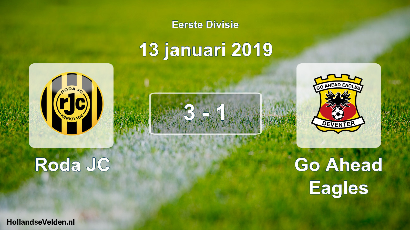 Total number of matches played: Roda JC - Go Ahead Eagles 3 - 1 (13 January 2019)