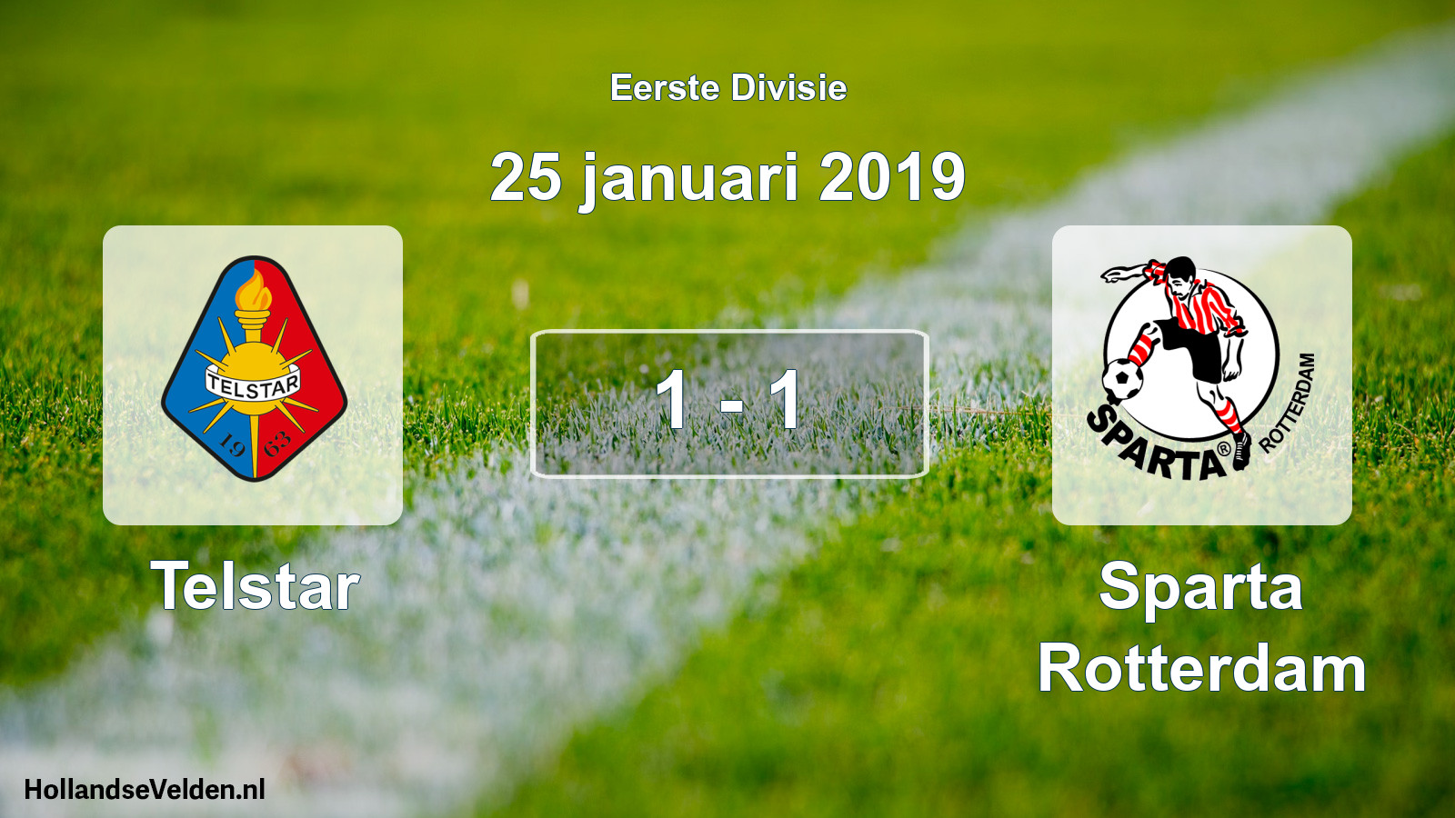Total number of matches played: Telstar - Sparta Rotterdam 1 - 1 (25 January 2019)