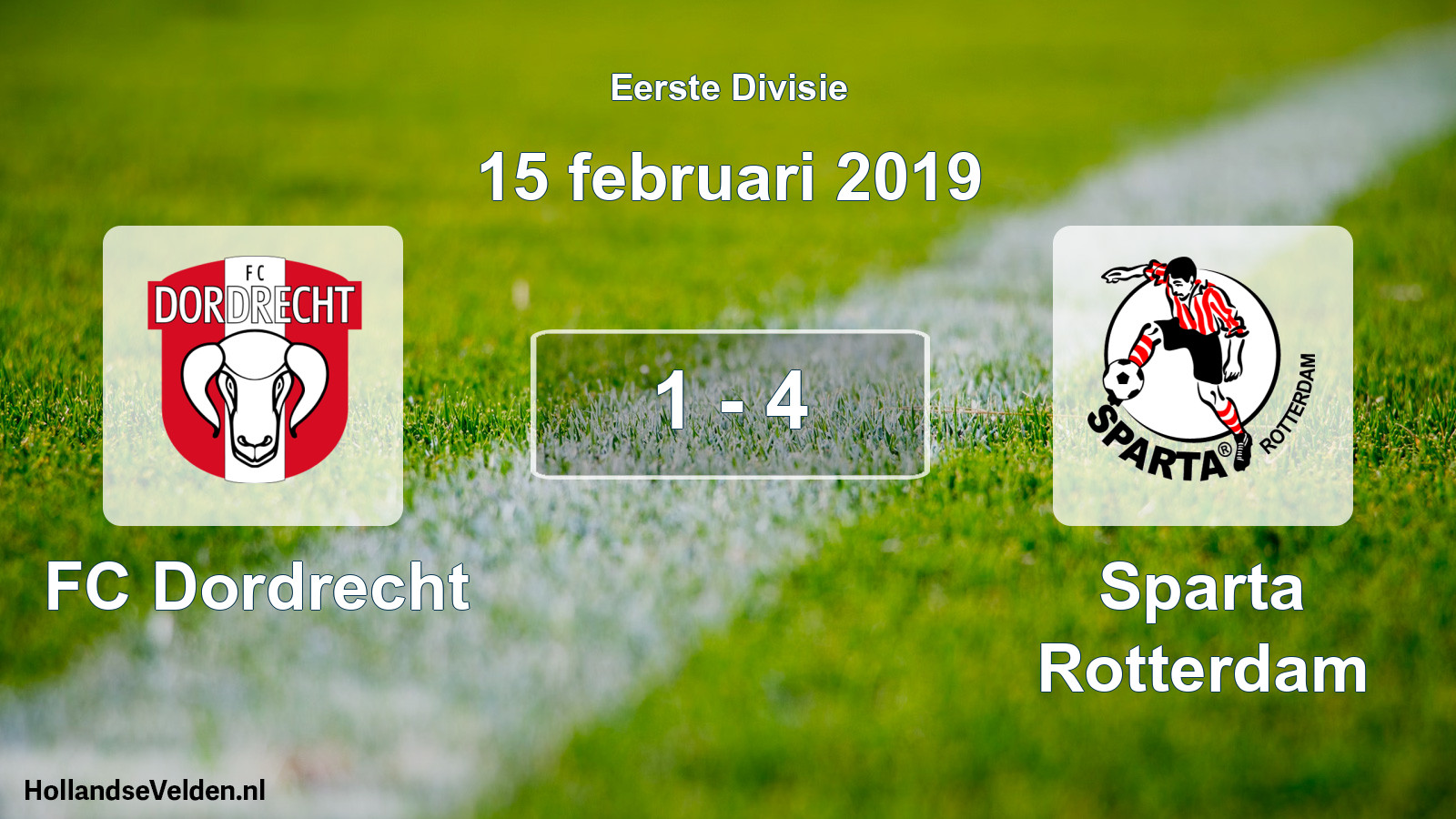 Total number of matches played: FC Dordrecht - Sparta Rotterdam 1 - 4 (15 February 2019)