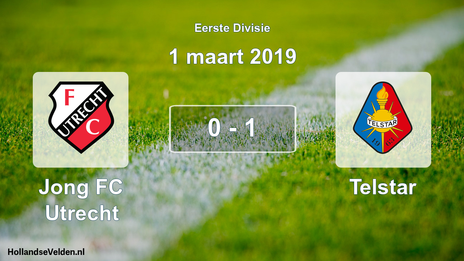 Total number of matches played: Jong FC Utrecht - Telstar 0 - 1 (1 March 2019)