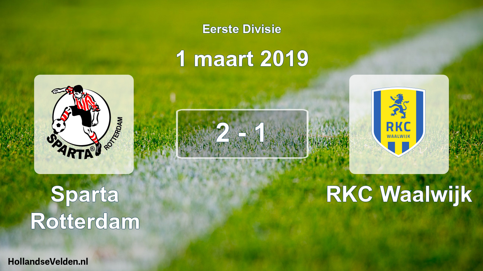 Total number of matches played: Sparta Rotterdam - RKC Waalwijk 2 - 1 (1 March 2019)