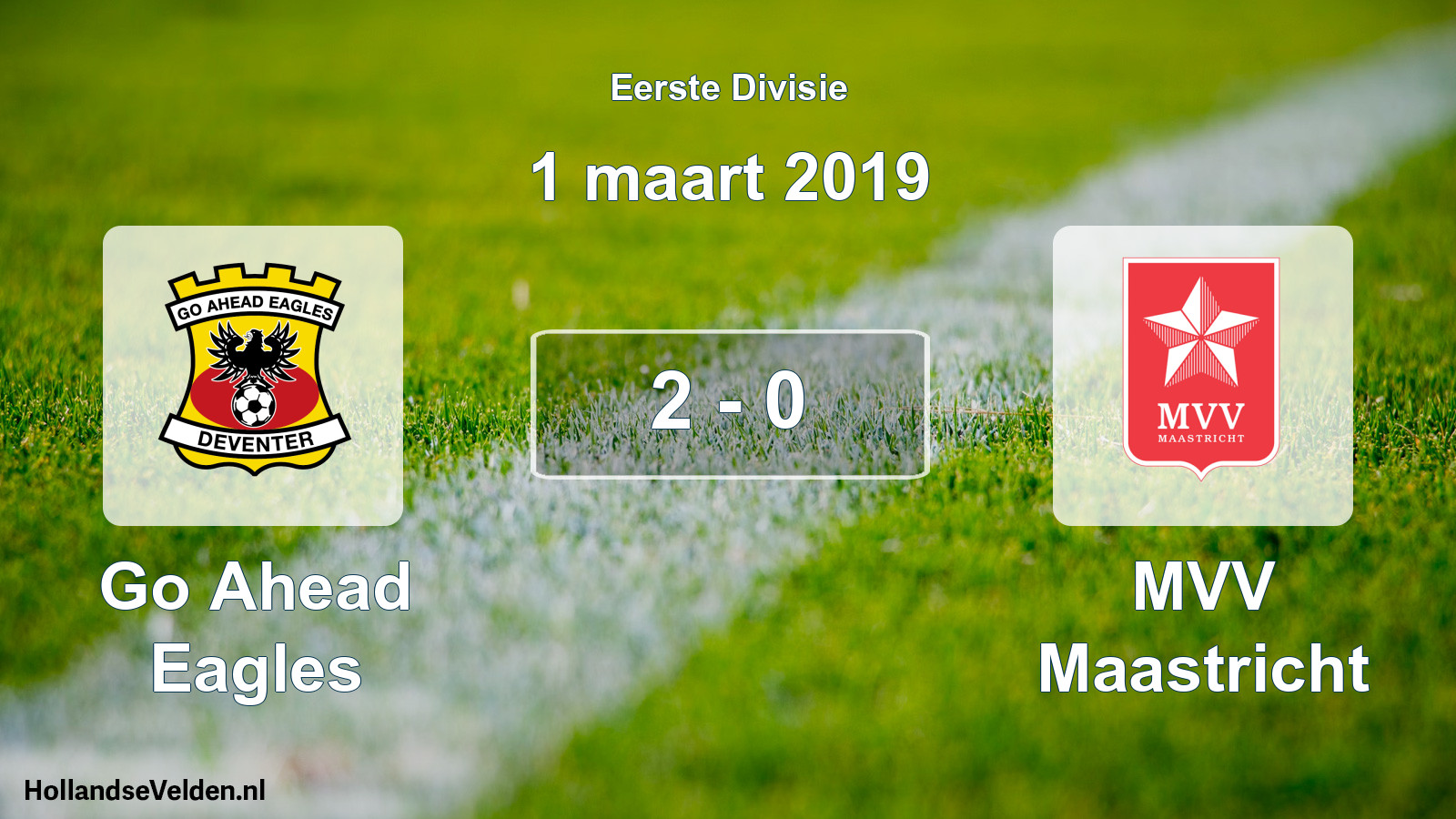Total number of matches played: Go Ahead Eagles - MVV Maastricht 2 - 0 (1 March 2019)
