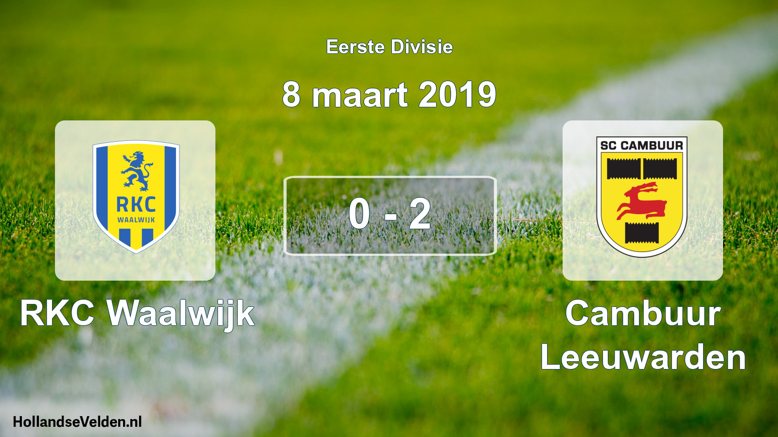 Total number of matches played: RKC Waalwijk - Cambuur Leeuwarden 0 - 2 (8 March 2019)