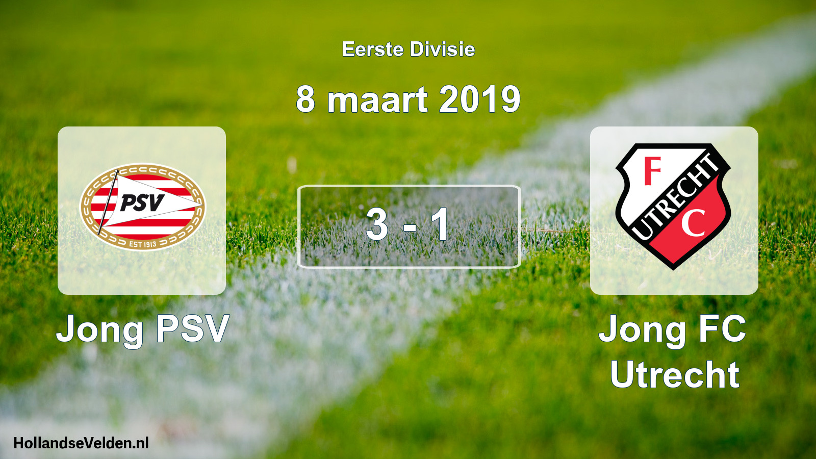 Total number of matches played: Jong PSV - Jong FC Utrecht 3 - 1 (8 March 2019)