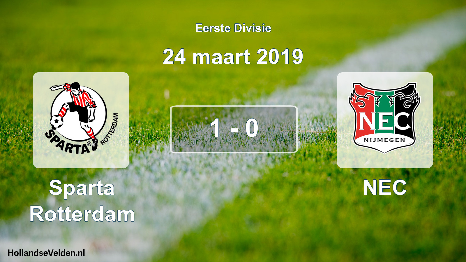 Total number of matches played: Sparta Rotterdam - NEC 1 - 0 (24 March 2019)