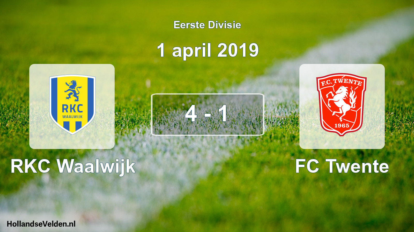 Total number of matches played: RKC Waalwijk - FC Twente 4 - 1 (1 April 2019)
