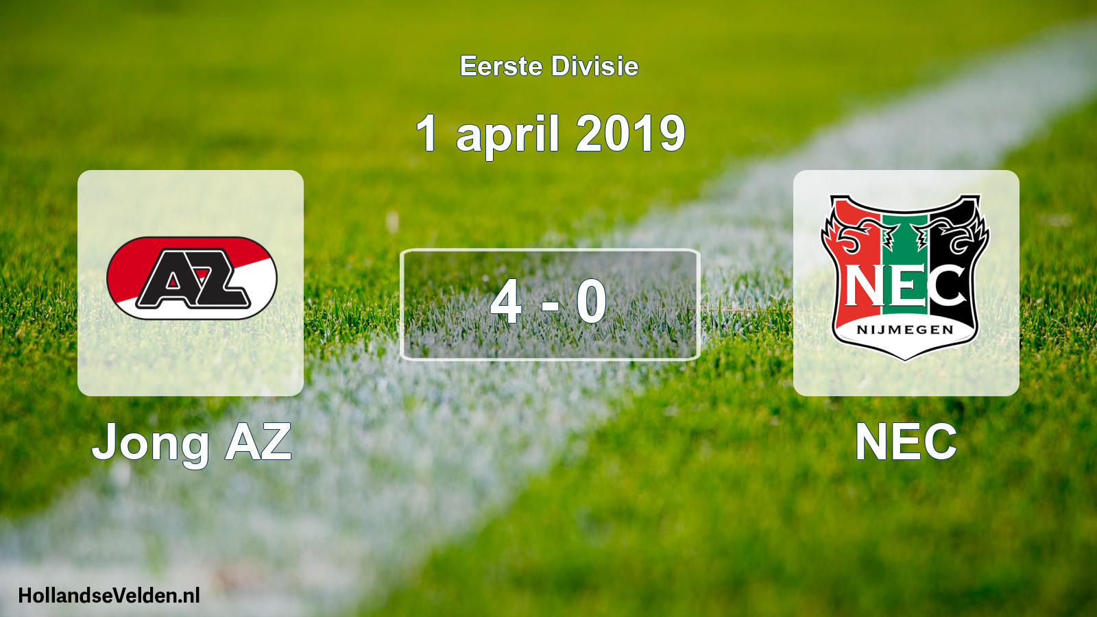 Total number of matches played: Jong AZ - NEC 4 - 0 (1 April 2019)