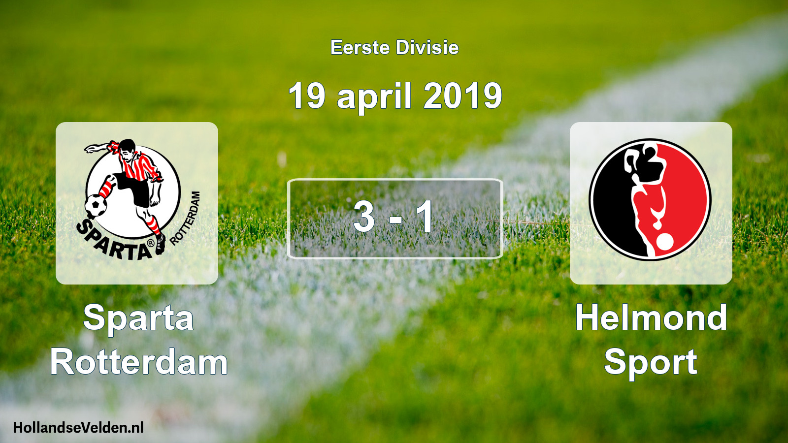 Total number of matches played: Sparta Rotterdam - Helmond Sport 3 - 1 (19 April 2019)