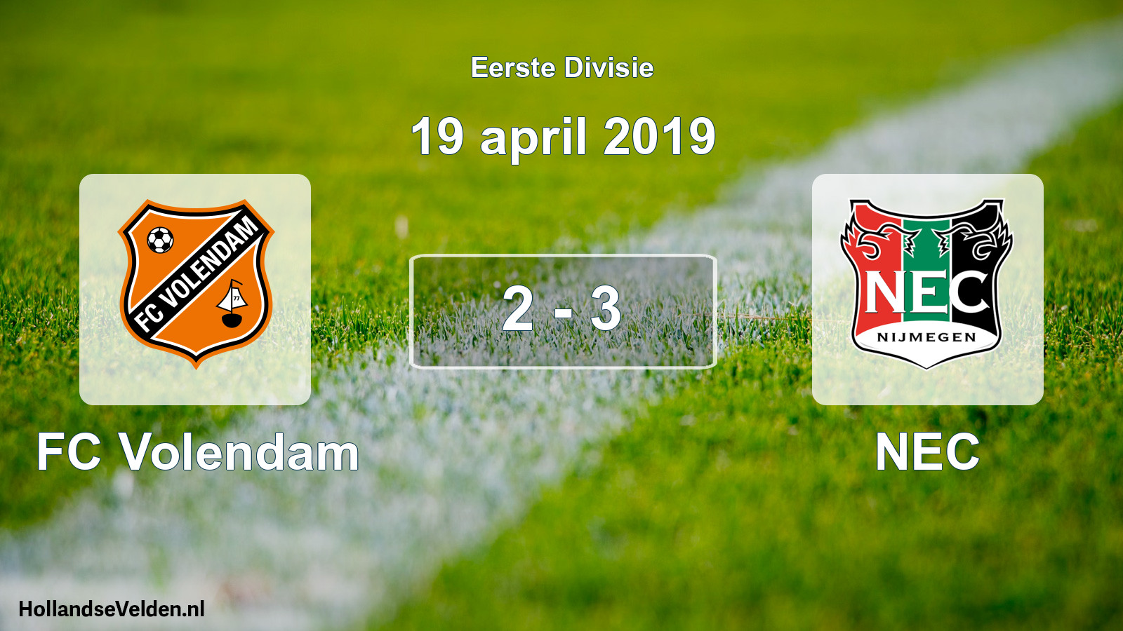 Total number of matches played: FC Volendam - NEC 2 - 3 (19 April 2019)