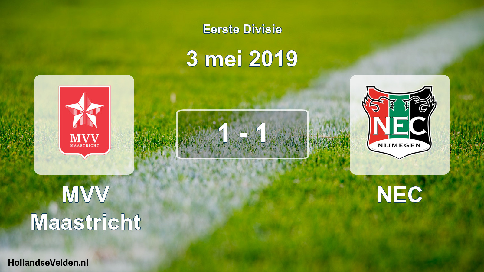 Total number of matches played: MVV Maastricht - NEC 1 - 1 (3 May 2019)