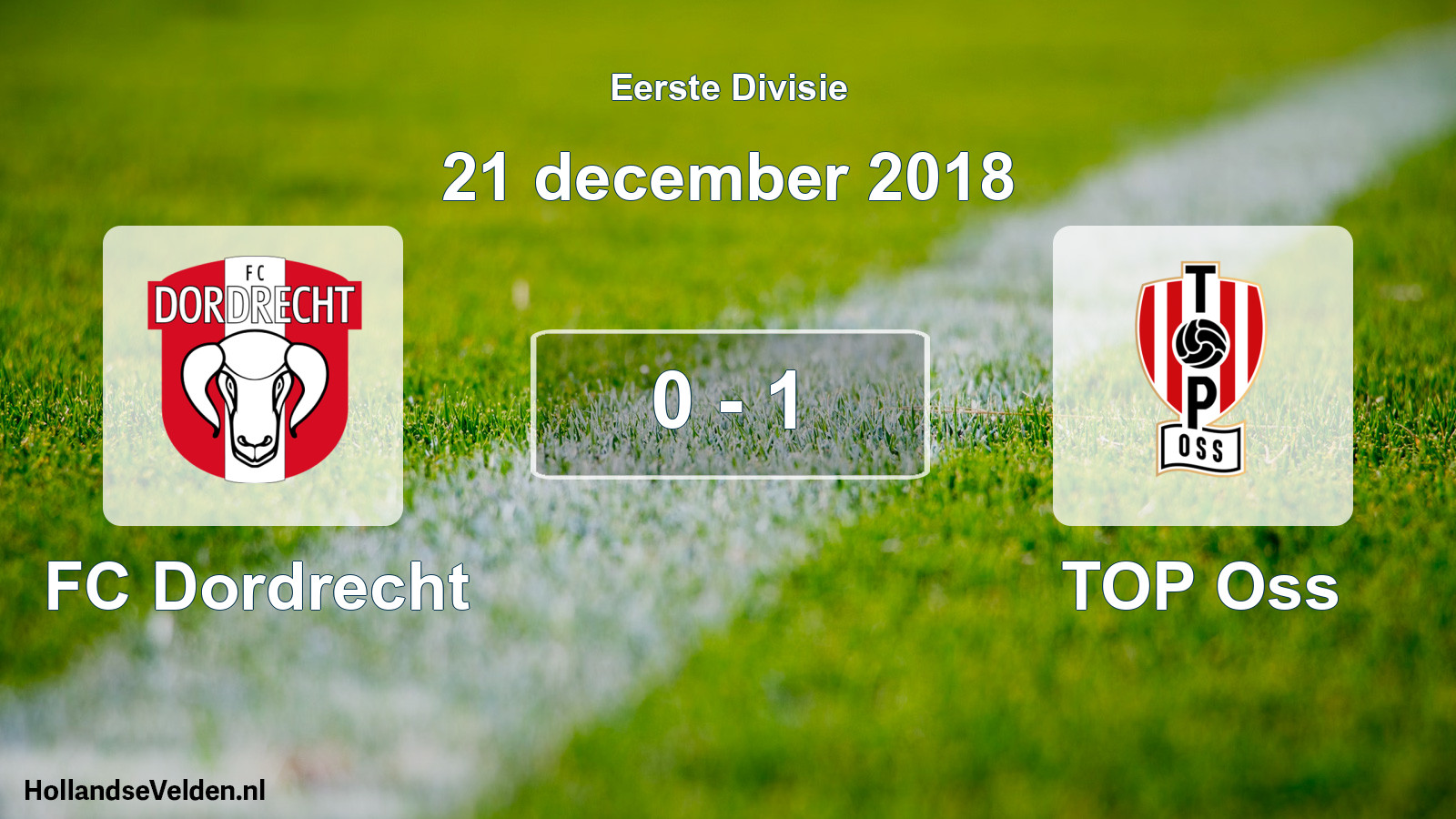 Total number of matches played: FC Dordrecht - TOP Oss 0 - 1 (21 December 2018)