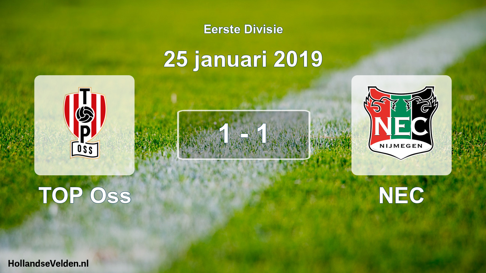 Total number of matches played: TOP Oss - NEC 1 - 1 (25 January 2019)