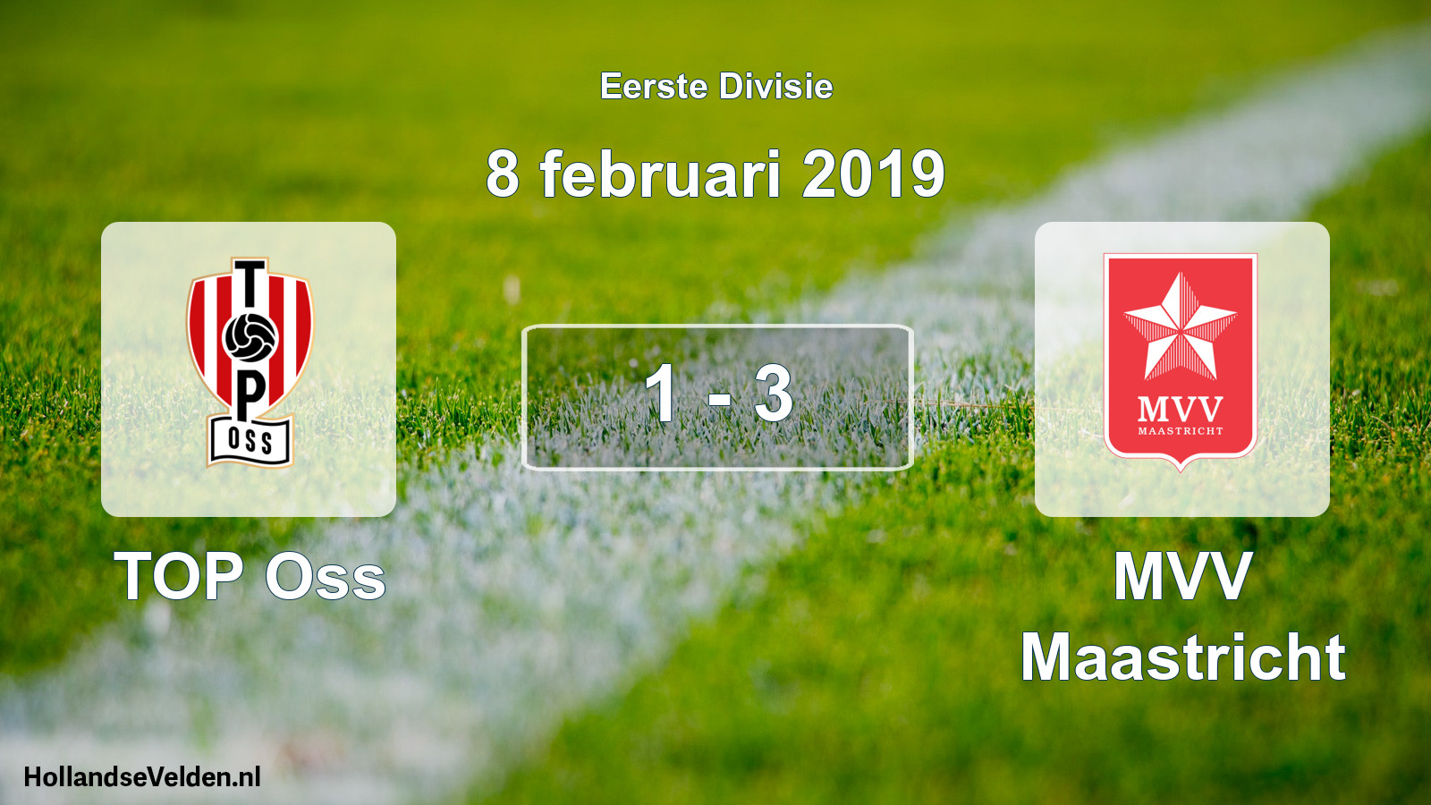 Total number of matches played: TOP Oss - MVV Maastricht 1 - 3 (8 February 2019)