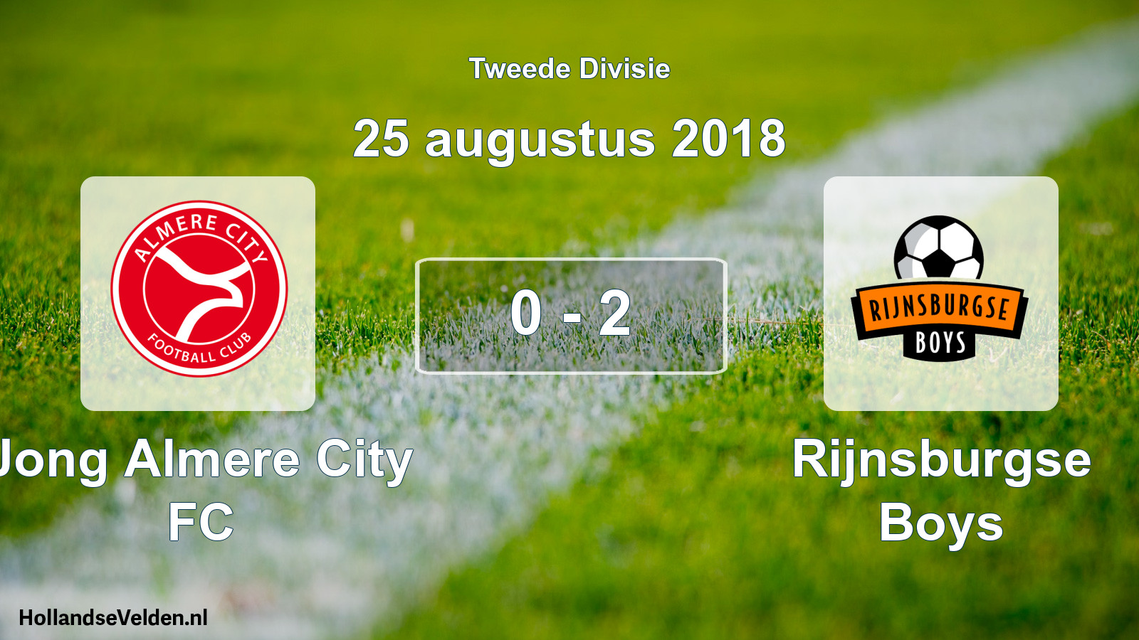 Total number of matches played: Jong Almere City FC - Rijnsburgse Boys 0 - 2 (25 August 2018)