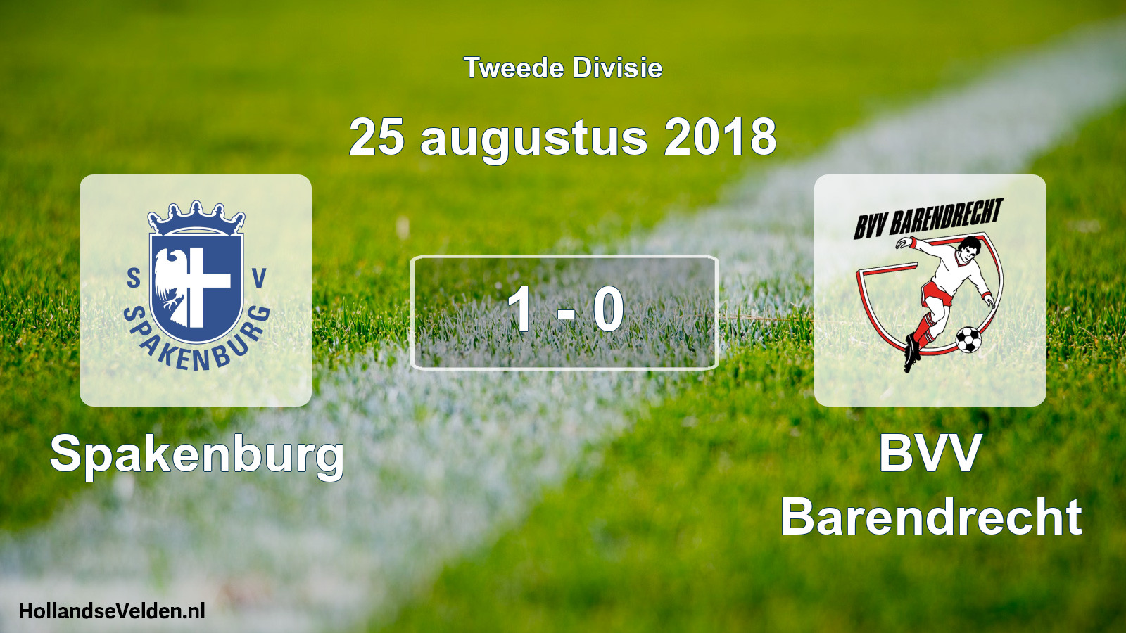 Total number of matches played: Spakenburg - BVV Barendrecht 1 - 0 (25 August 2018)