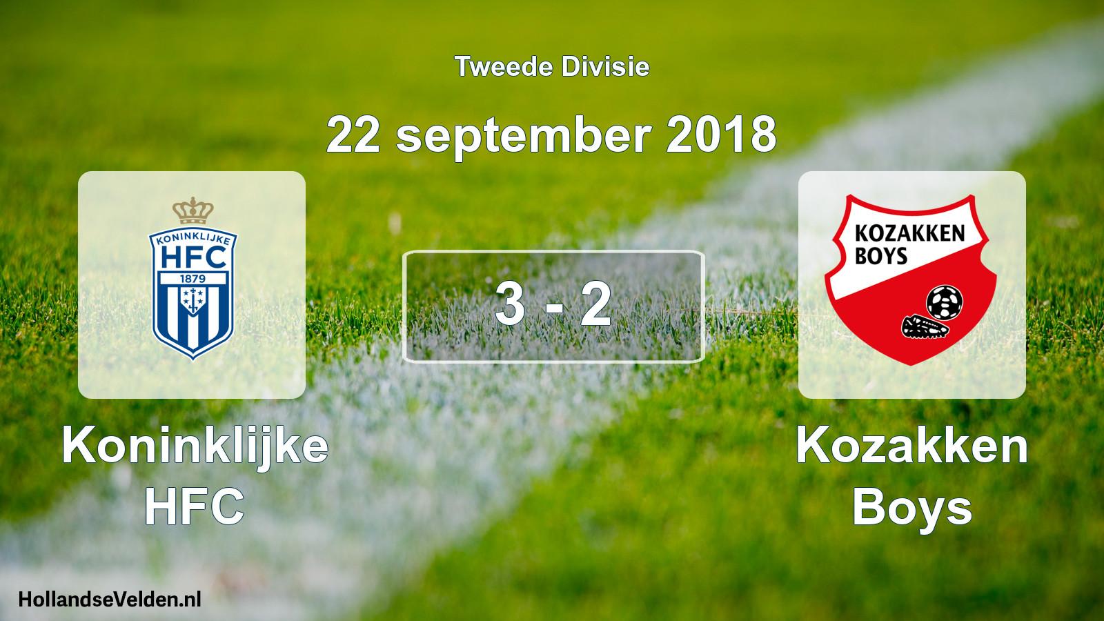 Total number of matches played: Koninklijke HFC - Kozakken Boys 3 - 2 (22 September 2018)