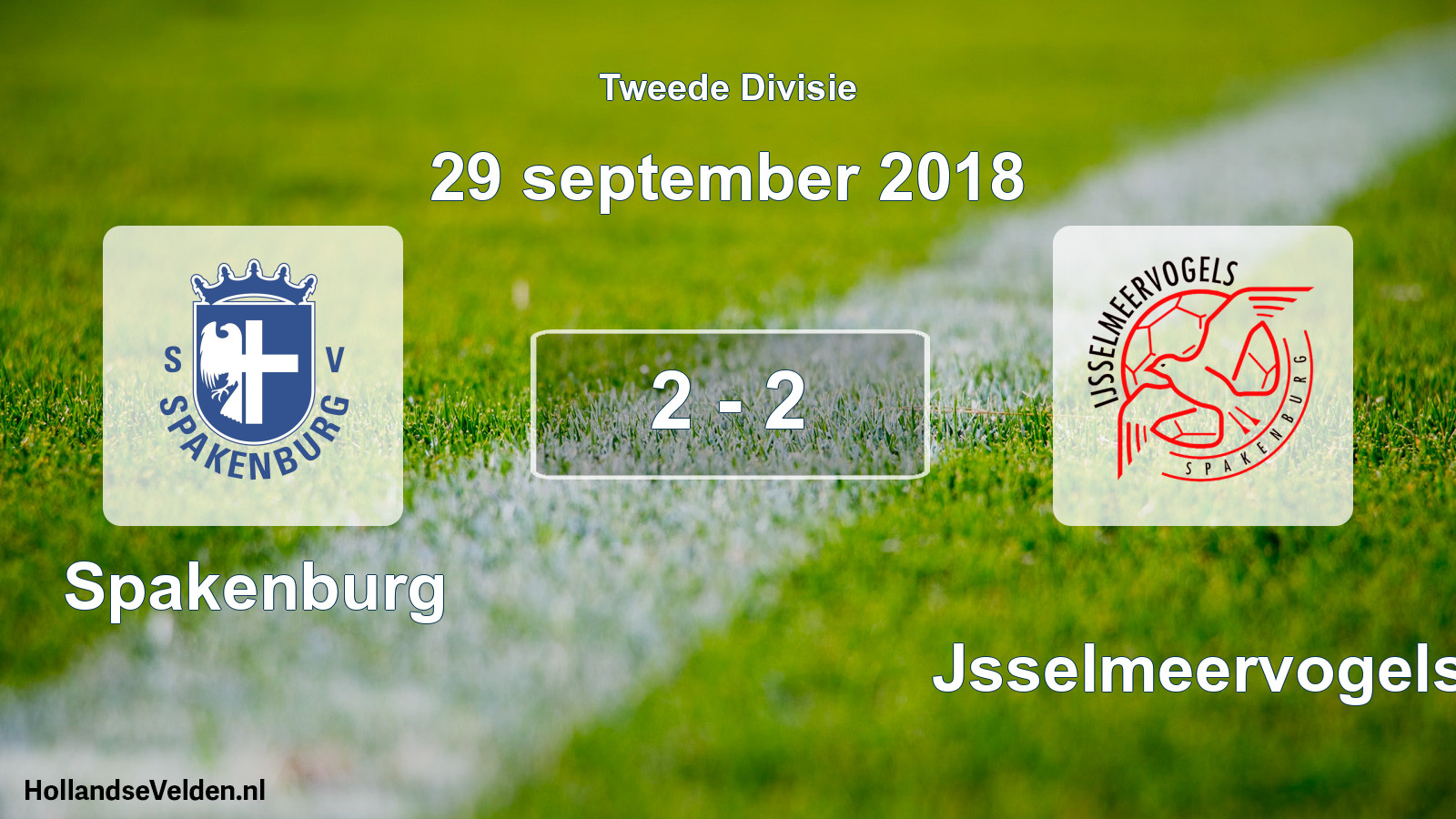Total number of matches played: Spakenburg - IJsselmeervogels 2 - 2 (29 September 2018)