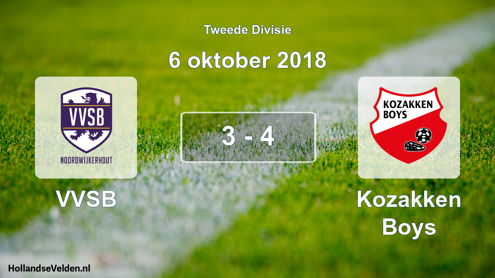 Total number of matches played: VVSB - Kozakken Boys 3 - 4 (6 October 2018)