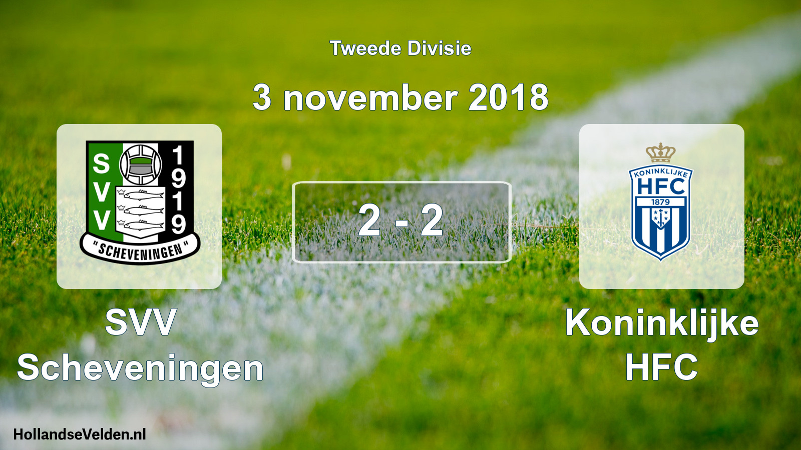 Total number of matches played: SVV Scheveningen - Koninklijke HFC 2 - 2 (3 November 2018)