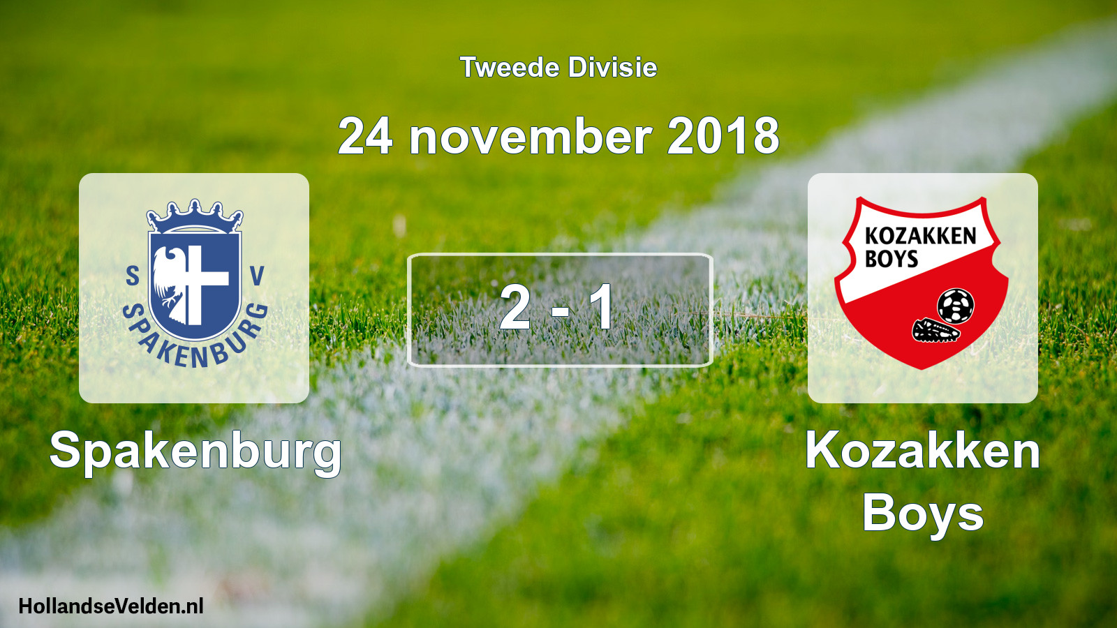 Total number of matches played: Spakenburg - Kozakken Boys 2 - 1 (24 November 2018)