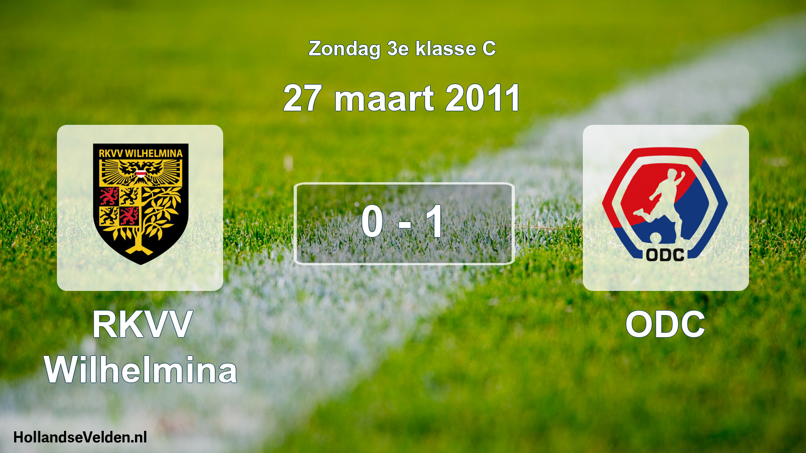 Total number of matches played: RKVV Wilhelmina - ODC 0 - 1 (27 March 2011)