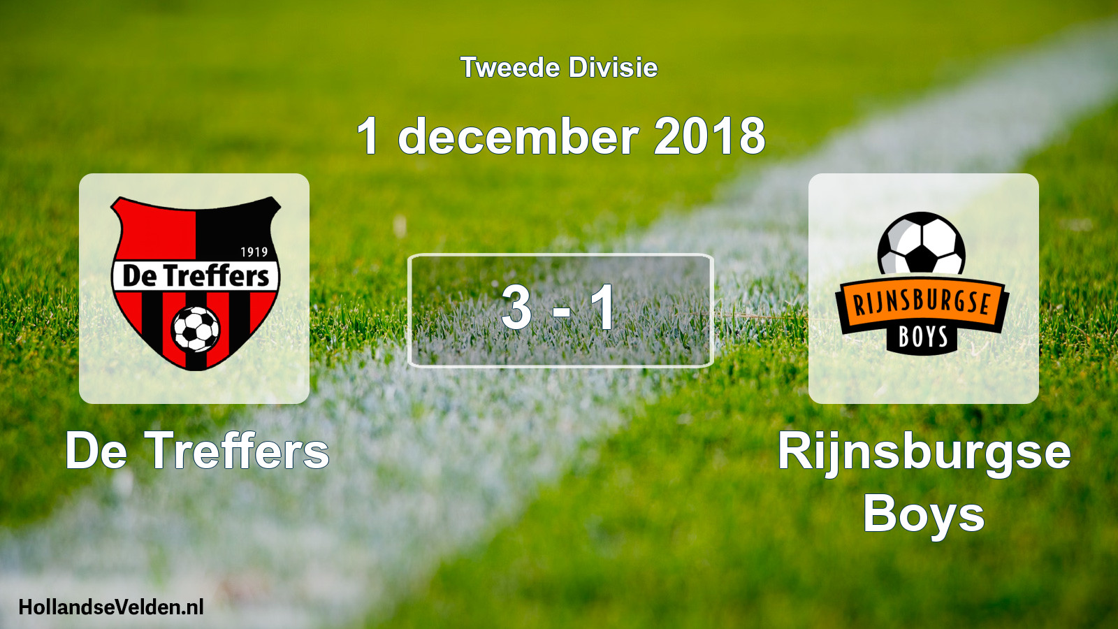 Total number of matches played: De Treffers - Rijnsburgse Boys 3 - 1 (1 December 2018)