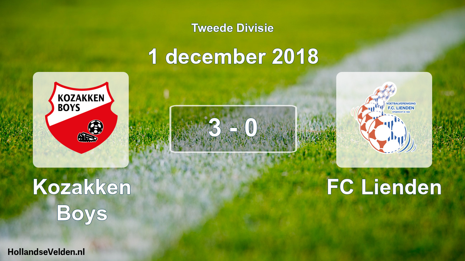 Total number of matches played: Kozakken Boys - FC Lienden 3 - 0 (1 December 2018)