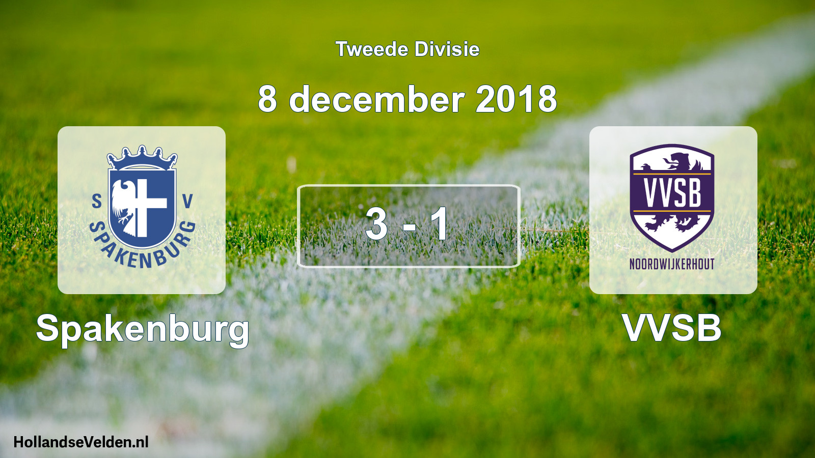Total number of matches played: Spakenburg - VVSB 3 - 1 (8 December 2018)