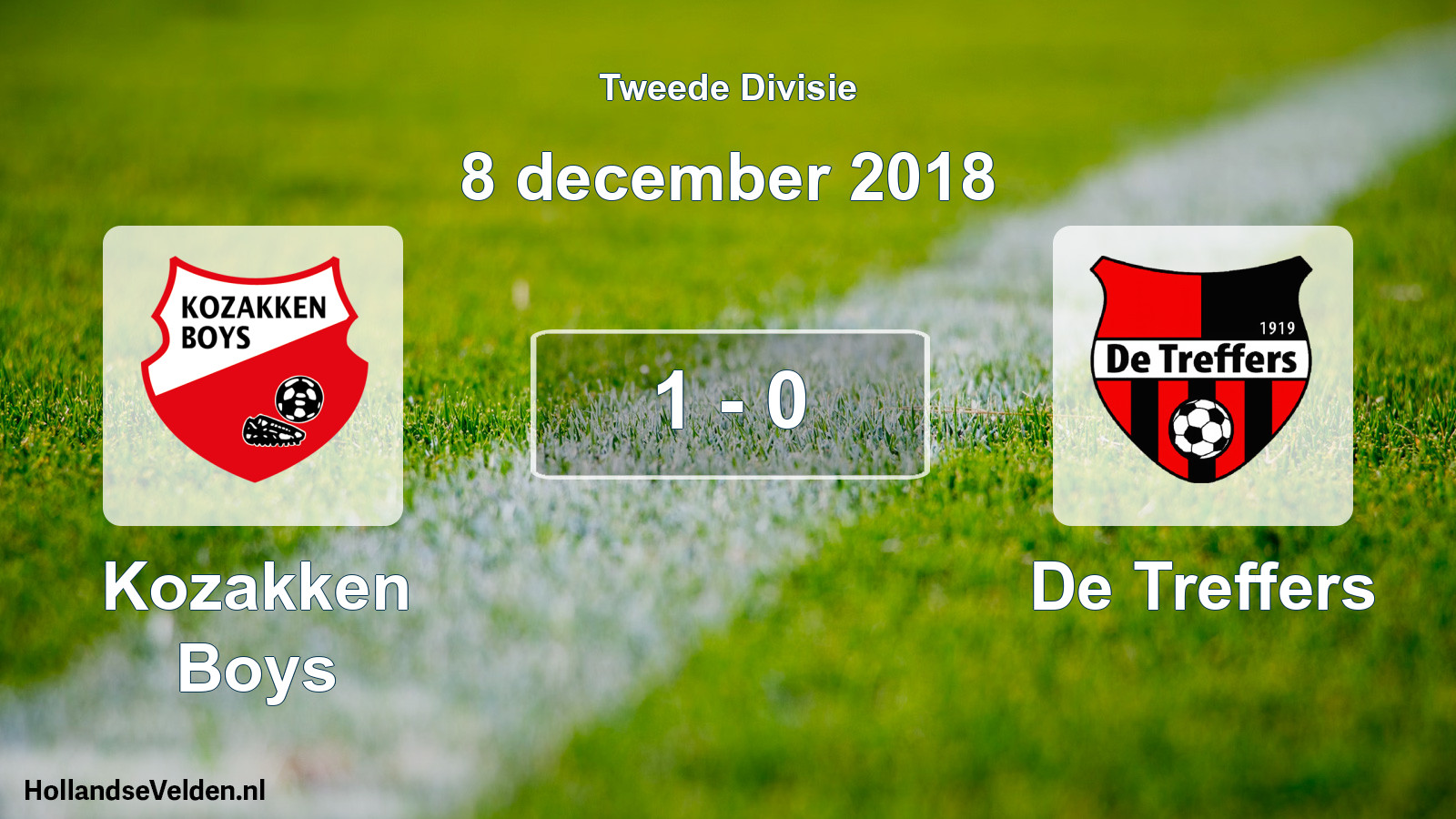 Total number of matches played: Kozakken Boys - De Treffers 1 - 0 (8 December 2018)