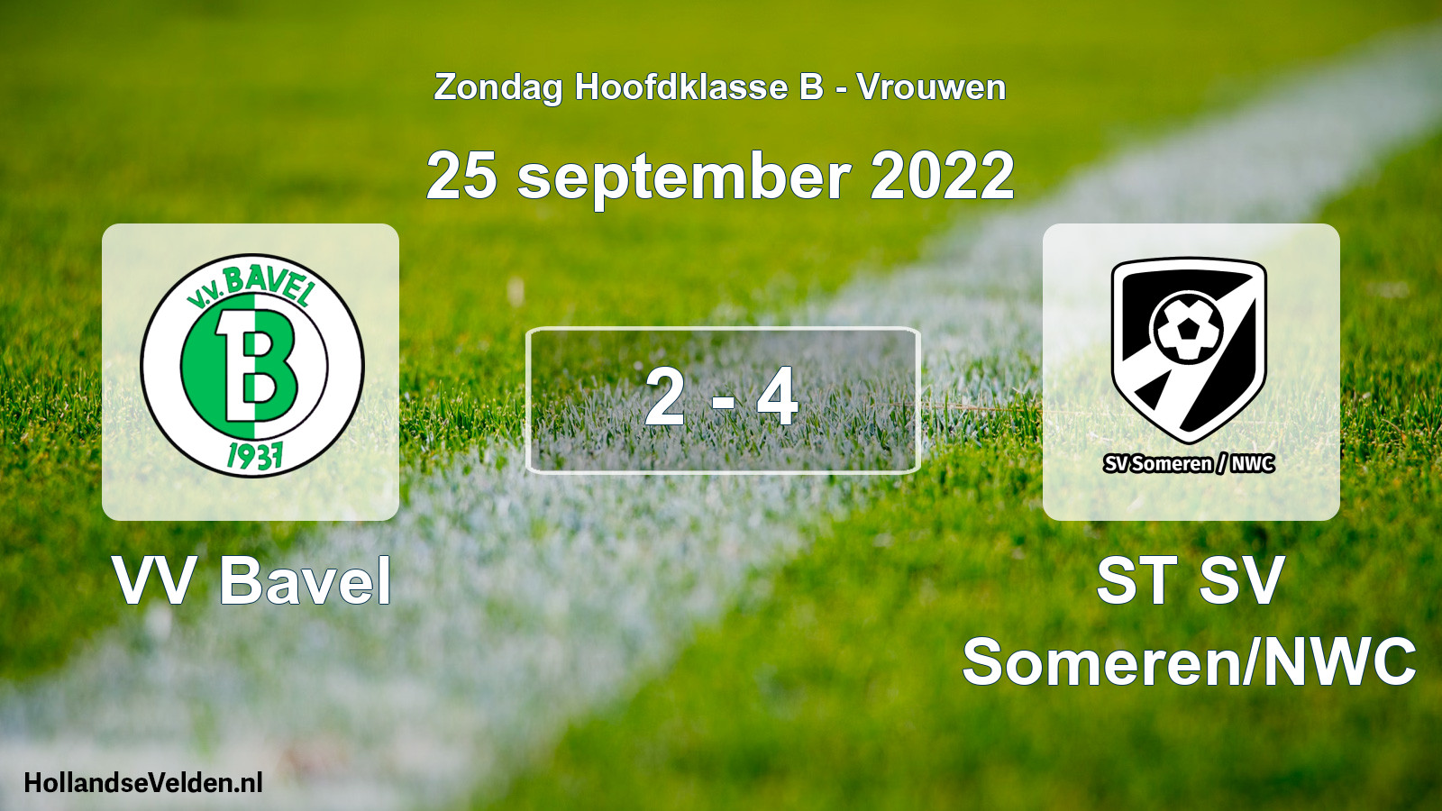 Gespeelde wedstrijd: VV Bavel - ST SV Someren/NWC 2 - 4 (25 september 2022)