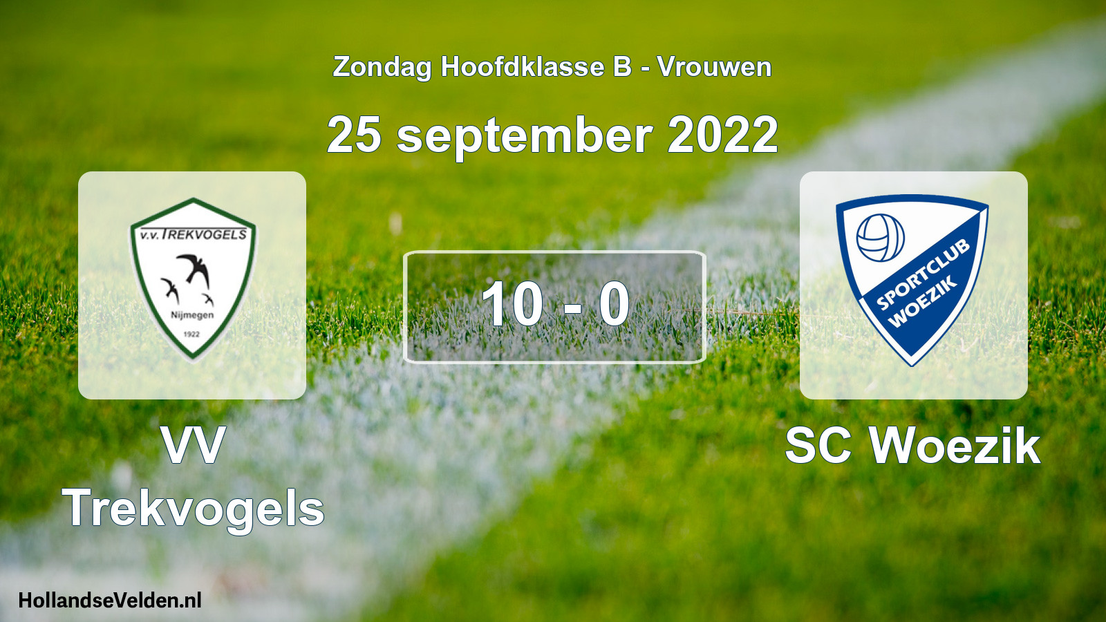 Gespeelde wedstrijd: VV Trekvogels - SC Woezik 10 - 0 (25 september 2022)