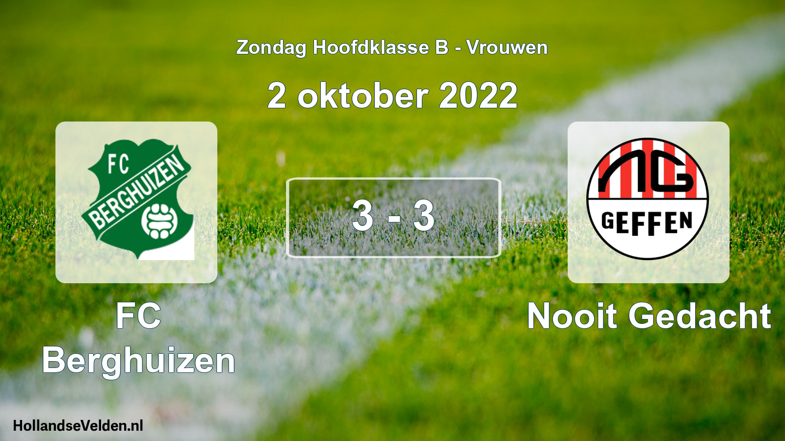 Gespeelde wedstrijd: FC Berghuizen - Nooit Gedacht 3 - 3 (2 oktober 2022)
