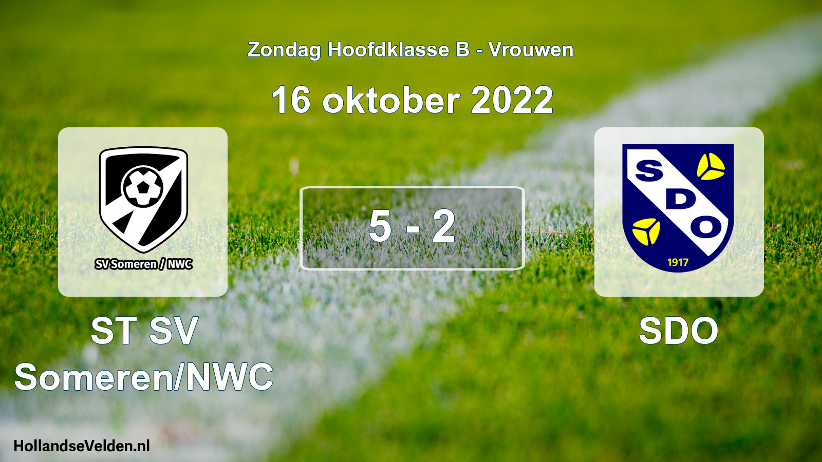 Gespeelde wedstrijd: ST SV Someren/NWC - SDO 5 - 2 (16 oktober 2022)