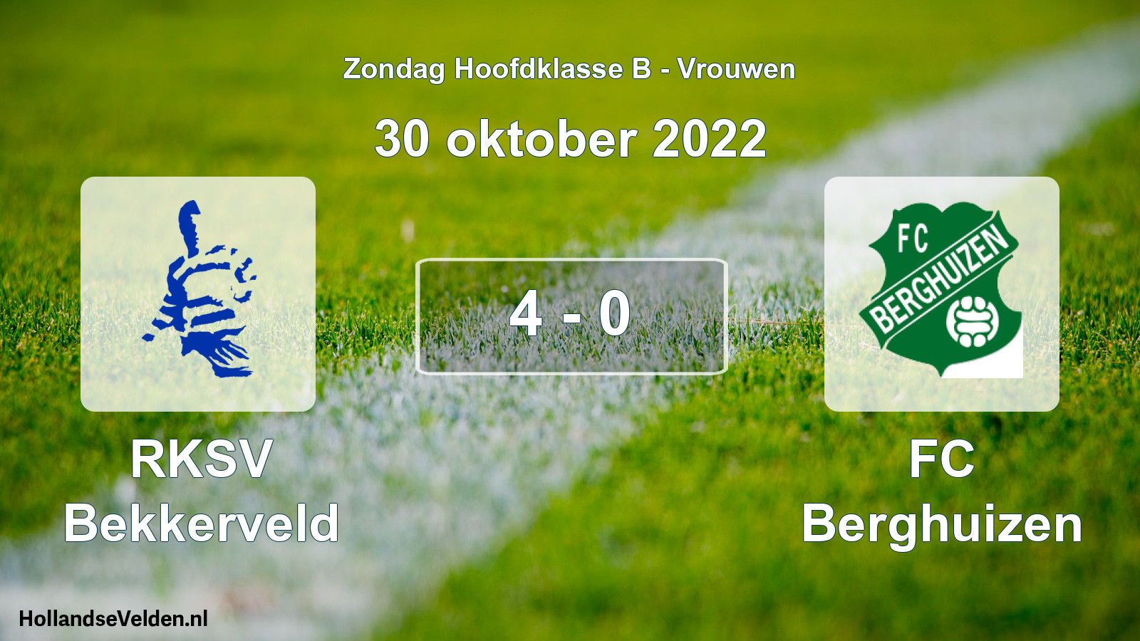 Gespeelde wedstrijd: RKSV Bekkerveld - FC Berghuizen 4 - 0 (30 oktober 2022)
